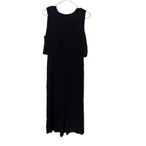 Lulus Womens Black Sleeveless Jumpsuit Size M With Back Button Detail